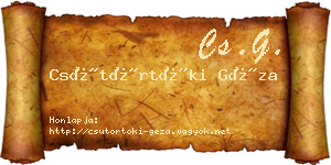 Csütörtöki Géza névjegykártya