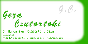 geza csutortoki business card