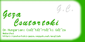 geza csutortoki business card